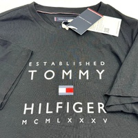 Tommy Hilfiger Established Stacked Logo T-Shirt Men's Size Large Casual Cotton Tee Classic Fit