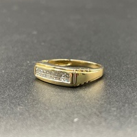 Mens 18ct Yellow Gold Diamond Ring
