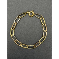 Ladies 14ct Yellow Gold Paperclip Link Bracelet 