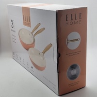 Elle Home EH3PFSAW 3 Piece Frypan Set Apricot Wash Non Stick Induction