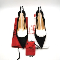Christian Louboutin Kate Sling 85 Veau Velours Black Heels Size 37