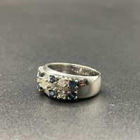 Ladies 18ct White Gold Blue Sapphire & Diamond Ring