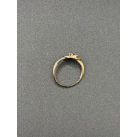 Unisex 9ct Yellow Gold Dragon Design Gemstone Ring