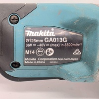 Makita GA013G 40V Max XGT 125mm Brushless Angle Grinder Cordless Skin Only