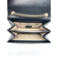 Gucci Dollar Calfskin Interlocking G Chain Shoulder Bag Small Black