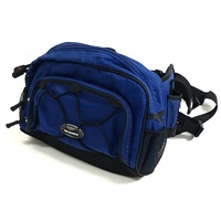 Precision Pak Blue Fishing Waist Belt Bag with 2 Rod Holders Pack