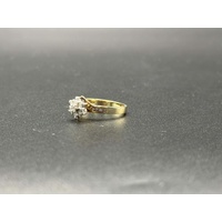 Ladies 9ct Yellow Gold Diamond Cluster Ring