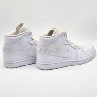 Nike Air Jordan 1 Mid Triple White 2020 Size 8 Leather 554724-130