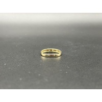 Ladies 9ct Yellow Gold Diamond Vintage Pattern Band Ring