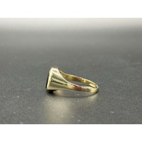 Mens 9ct Yellow Gold Black Gemstone Ring