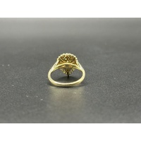 Ladies 9ct Yellow Gold Diamond Cluster Ring