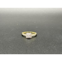 Ladies 9ct Yellow Gold Diamond Cluster Ring