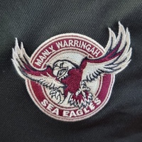 2017 Manly Warringah Sea Eagles NRL Players Polo Shirt ISC Black Small