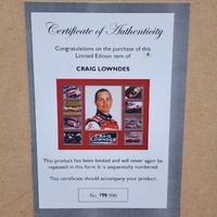 Craig Lowndes Signed Framed Photo Limited Edition 194 of 500 V8 Supercars