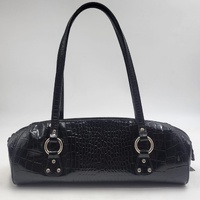 Ralph Lauren Small Satchel Croc Embossed Ladies Handbag Top Handle Shoulder