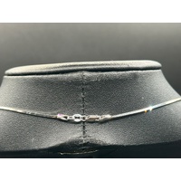  Ladies 9ct White Gold Snake Link Necklace
