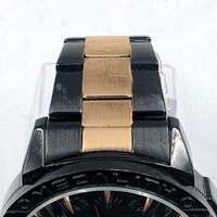 MEGALITH Wolf Men's Quartz Watch Black Gold Stainless Steel Bracelet 3ATM