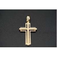  Unisex 9ct Yellow Gold Religious Cross Pendant