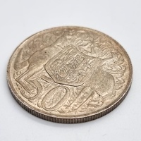 1966 Australia Round 50 Cent Coin Royal Australian Mint 80% Silver