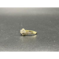 Ladies 9ct Yellow Gold Natural Diamond Ring