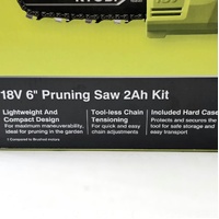 NEW RYOBI R18XPCS12 ONE+ HP 18V Brushless Pruning Saw Kit 2.0Ah Battery Charger Case