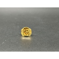 Unisex 22ct Yellow Gold Pattern Ring