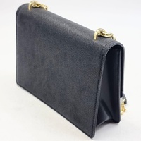 Ted Baker Joanaa Bow Detail Crossbody Bag Black Saffiano Faux Leather Gold Chain Shoulder