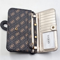 GUESS Noelle Phone Crossbody Wallet Bag Brown Logo Print Shoulder Purse