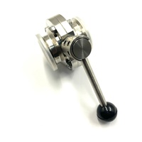 2" SS304 Stainless Steel 3 Position Pull Handle Butterfly Valve Tri Clamp Sanitary 64 Gauge