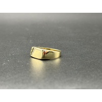 Mens 9ct Yellow Gold Diamond Signet Ring