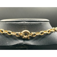 Ladies 9ct Yellow Gold Oval Belcher Link Necklace