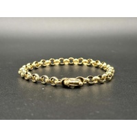 Ladies 9ct Yellow Gold Belcher Link Bracelet