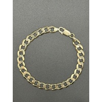 Unisex 9ct Yellow Gold Curb Link Bracelet
