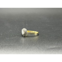 Ladies 9ct Yellow Gold Diamond Halo Ring
