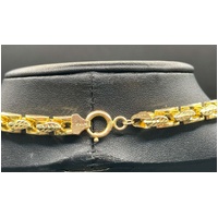 Mens 15ct Yellow Gold Fancy Link Necklace