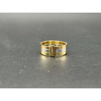 Ladies 18ct Three Tone Gold Stack Ring 