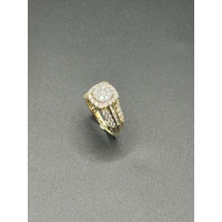 Ladies 14ct Yellow Gold Diamond Cluster Ring