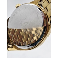 JAG J2438A Mens Gold Tone Black Dial Stainless Steel Quartz Watch