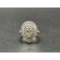 Ladies 10ct White Gold Diamond Cluster Multi-Halo Ring