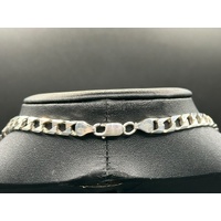 Unisex 925 Sterling Silver Square Curb Link Necklace