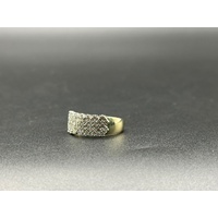 Ladies 9ct Yellow Gold Diamond Cluster Ring