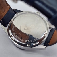 JAG Sandown J2849 Mens Watch Blue Dial Genuine Perforated Leather 5ATM