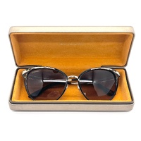 BVLGARI BV6083 2018/8G Womens Cat Eye Sunglasses Black Pale Gold Grey Italy