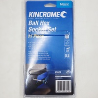 Kincrome K5523 11pc Metric Ball End Hex Socket Set S2 Steel 1/4" & 3/8" Drive