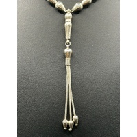 Unisex 925 Sterling Silver Muslim Tasbih Misbaha Prayer Beads with Tassel