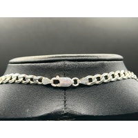 Unisex 925 Sterling Silver Curb Link Necklace