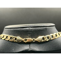 Mens 9ct Yellow Gold Curb Link Necklace