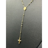 Ladies 9ct Yellow Gold Religious Rosary Chain Necklace