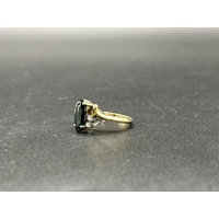 Ladies 18ct Yellow Gold Blue Sapphire & Diamond Ring