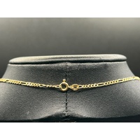 Unisex 9ct Yellow Gold Figaro Link Necklace